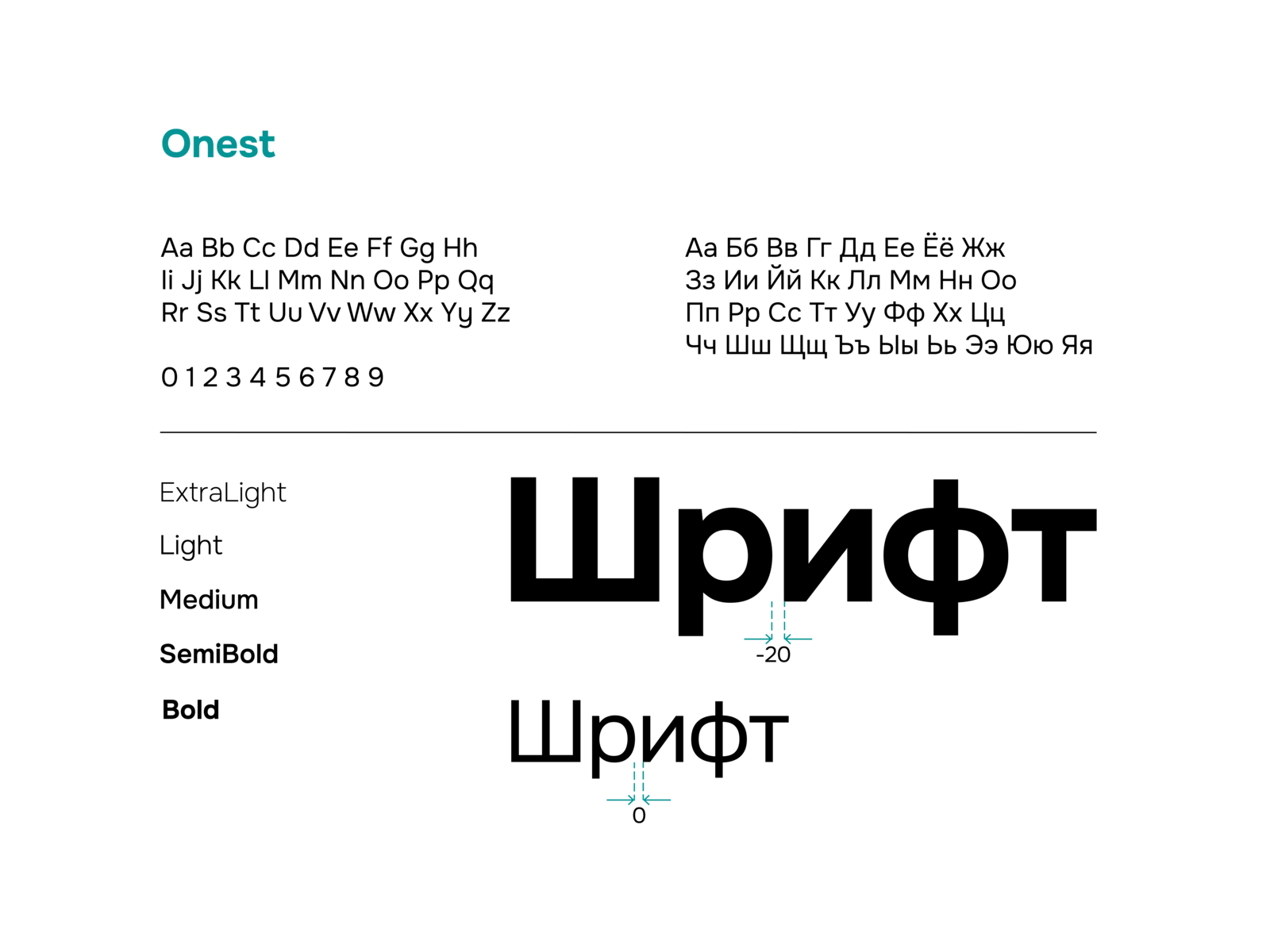 Типографика Onest